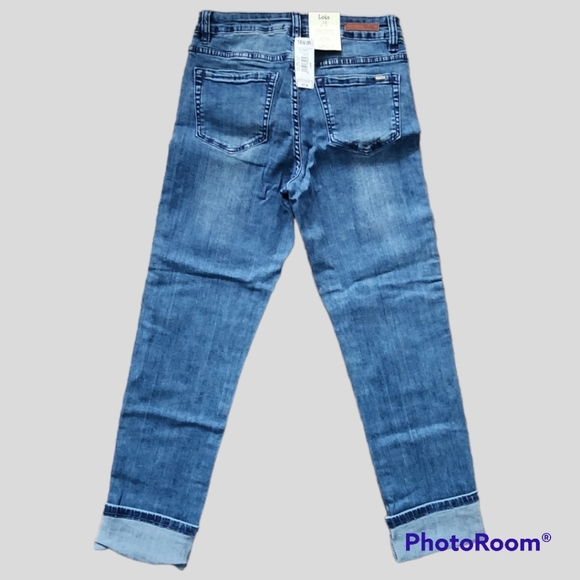 Lois Georgia Skinny 7/8 Mid-Rise Indigo Blue Jeans in a 28 - Picture 3 of 7